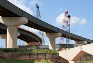 High Steel fabrication and erection for the MD I-95 I-695 Interchange