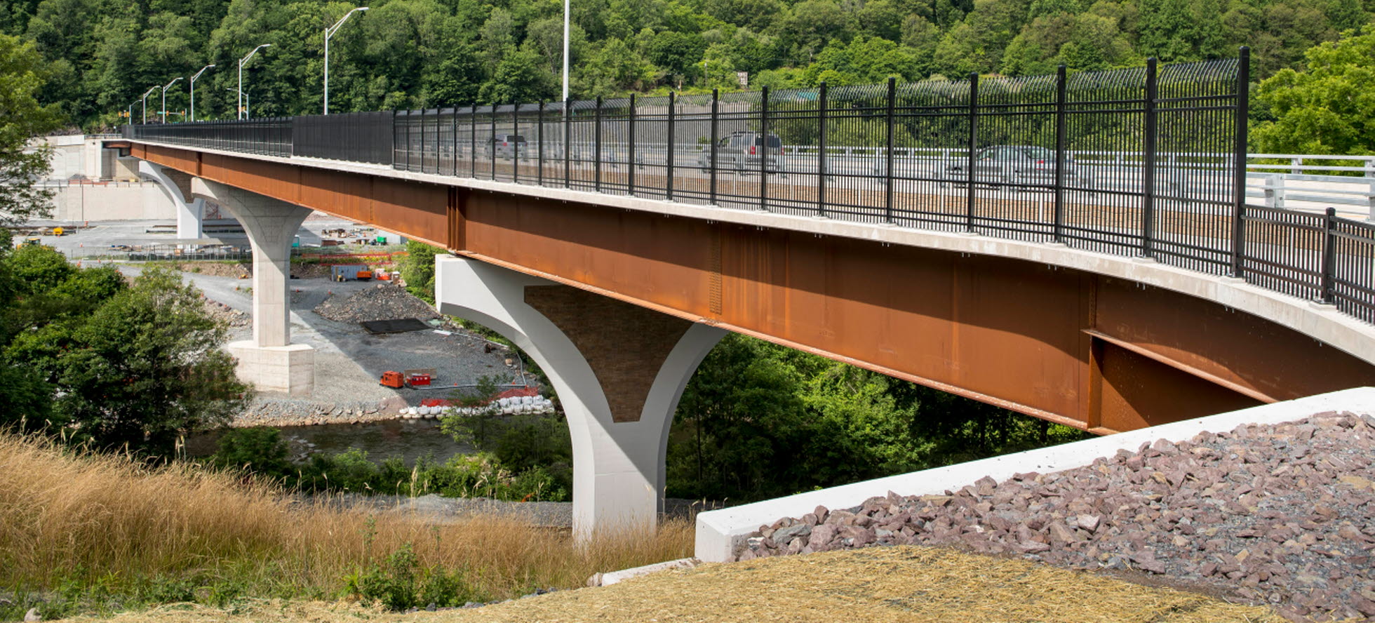 The structural steel for the Jim Thorpe Memorial Bridge was fabricated by High Steel Structures.