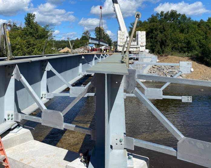 Metalized Girders erected at jobsite