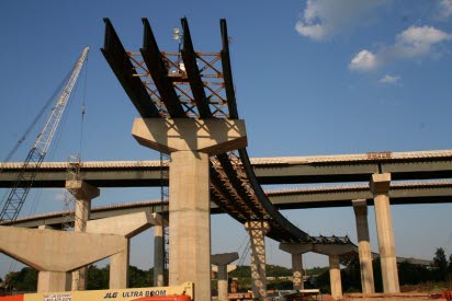High Steel fabrication and erection for the MD I-95 I-695 Interchange