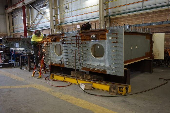 Welding a haunched steel girder at High Steel Structures