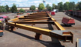 Bridge fabrication - structural steel setup yard